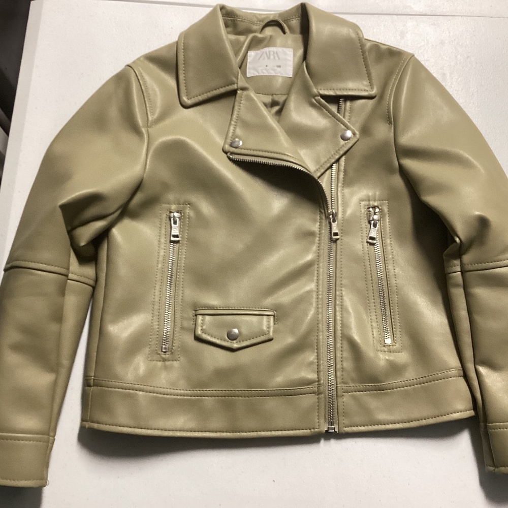 ZARA Girls Faux Leather Jacket Size 8